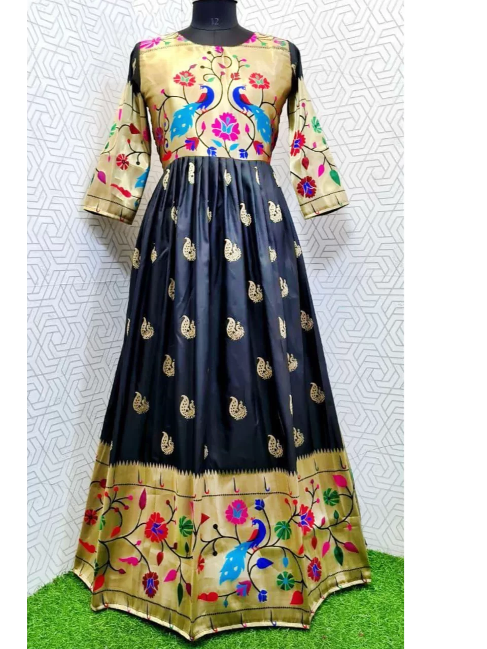 Paithani saree lehenga | Indian dress up, Anarkali dress pattern, Girls  dresses sewing