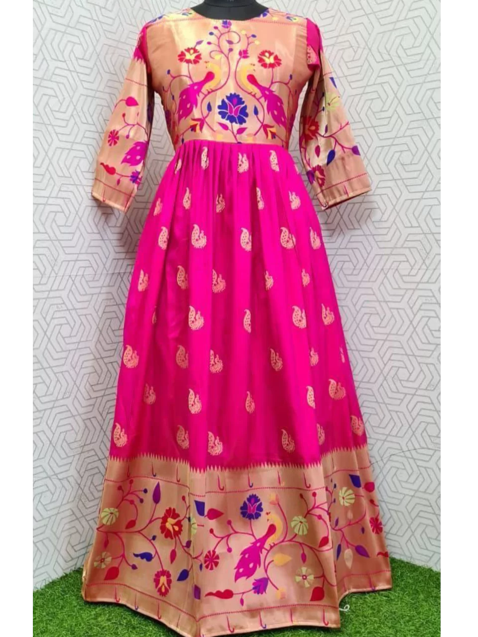 beautiful paithani dress pink xs pink 704