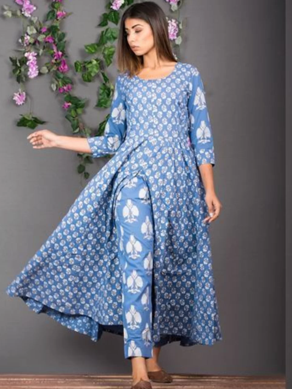 Designer Kurti Cotton Aqua Blue Buttons Kurtis – Kajols - Indian &  Pakistani Fashion & Tailoring