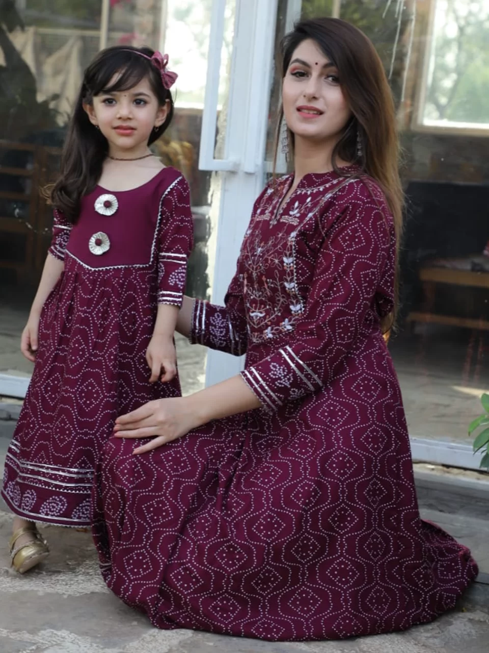 Buy Coral Pink Net Mother Daughter Combo With Stone & Floral Work | Mother  daughter dress, Mom daughter matching dresses, Mother daughter outfits