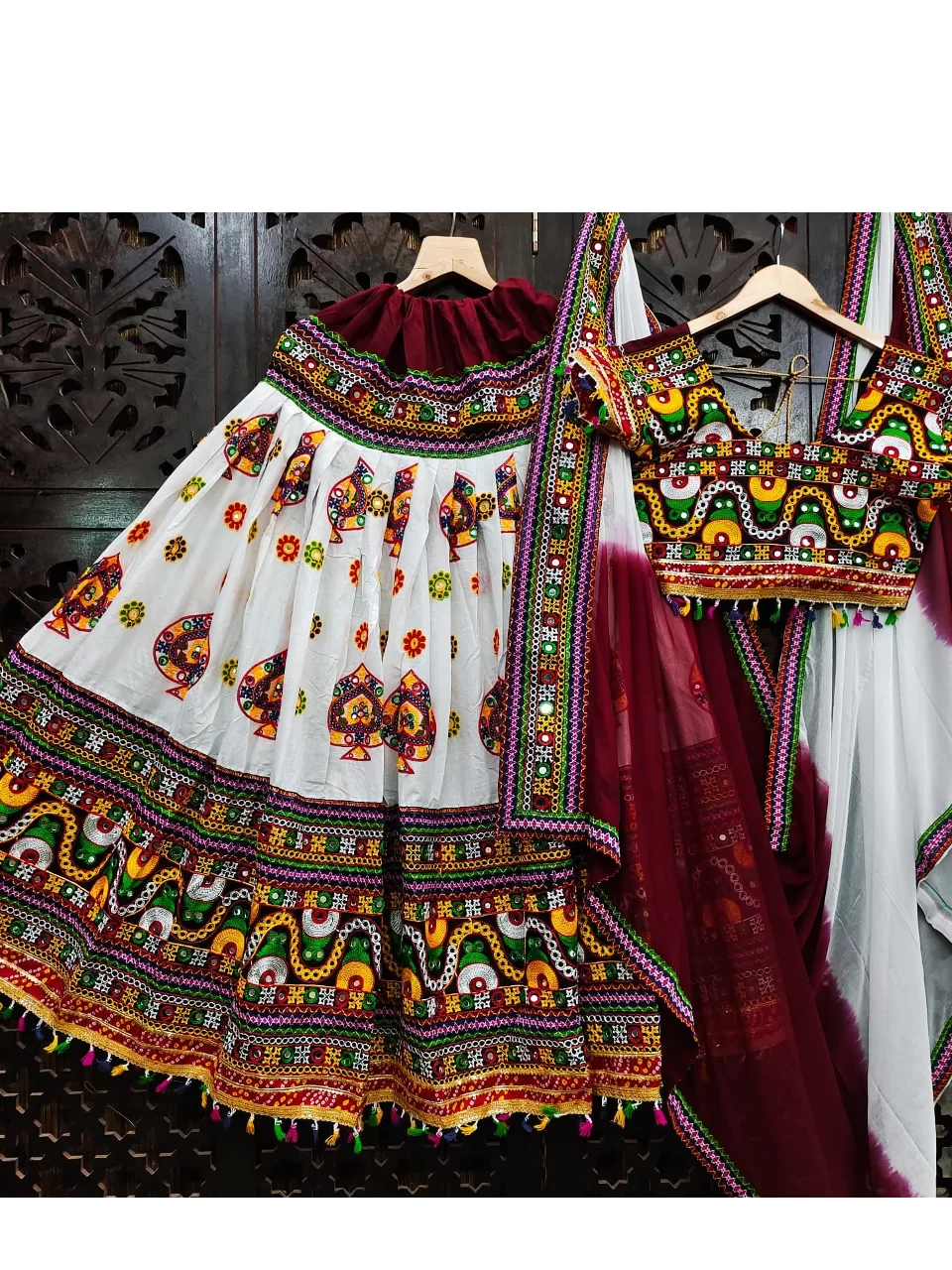 Navratri Traditional Lehnga A1 White The Morani Fashion