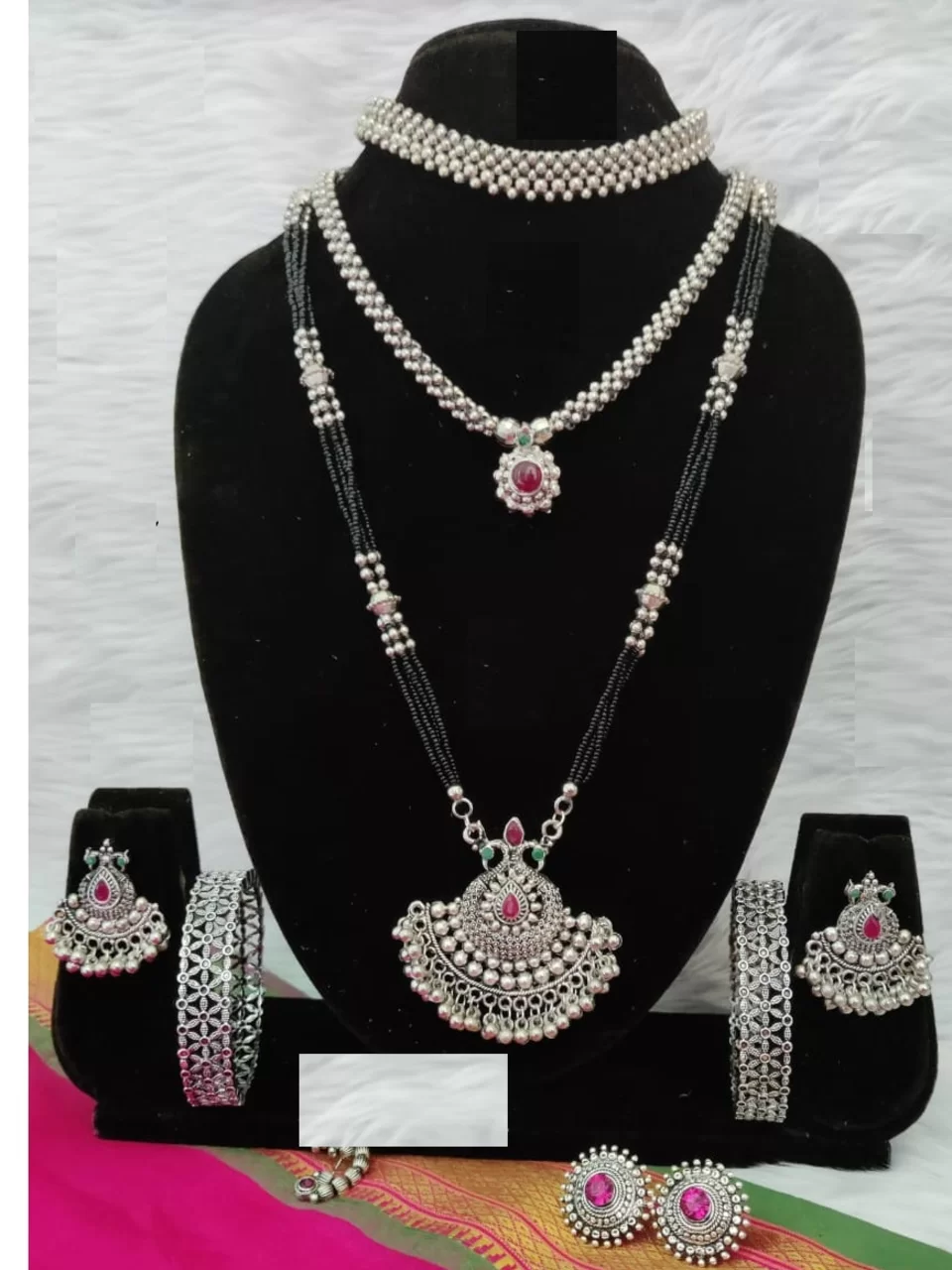 Silver Oxidized Jewelry Set A19 The Morani Fashion